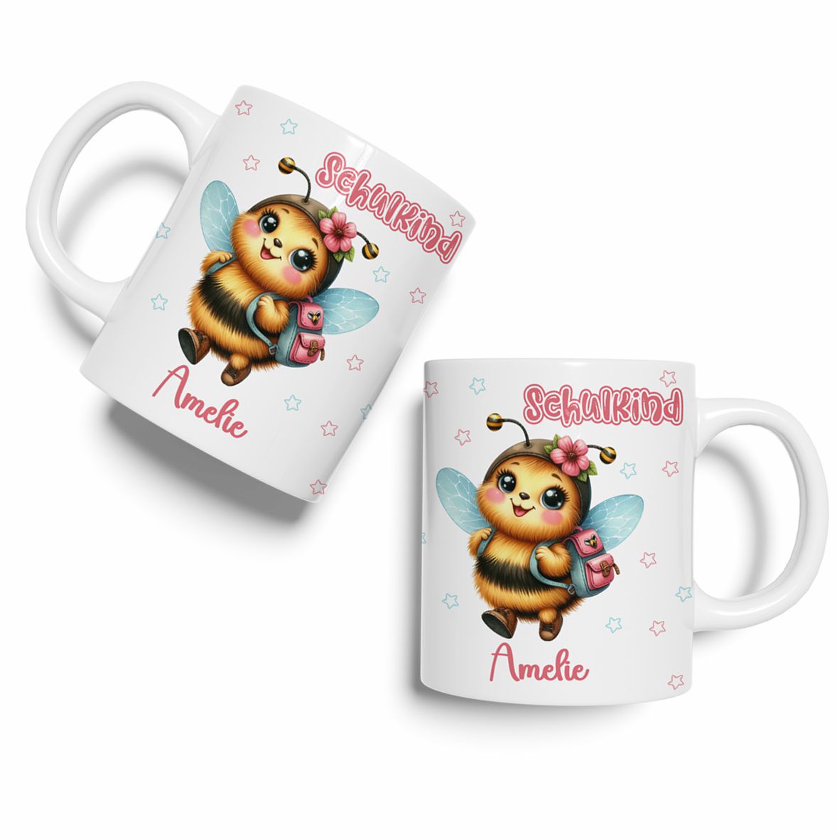 Tasse Einschulung 2025 mit Name Personalisieren - Biene - FOTOFOL