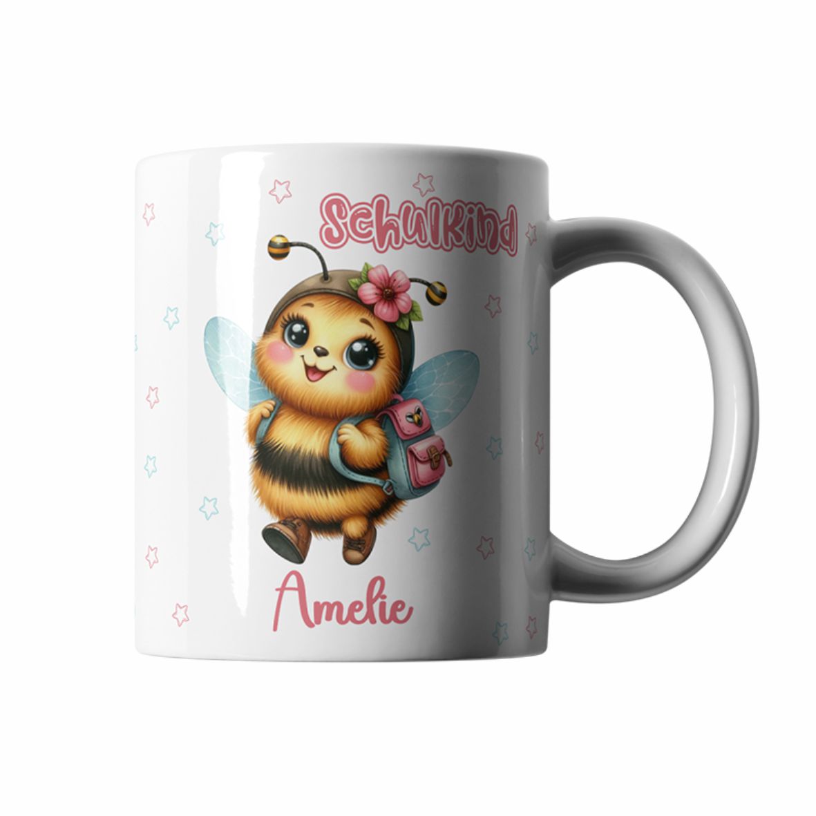 Tasse Einschulung 2025 mit Name Personalisieren - Biene - FOTOFOL