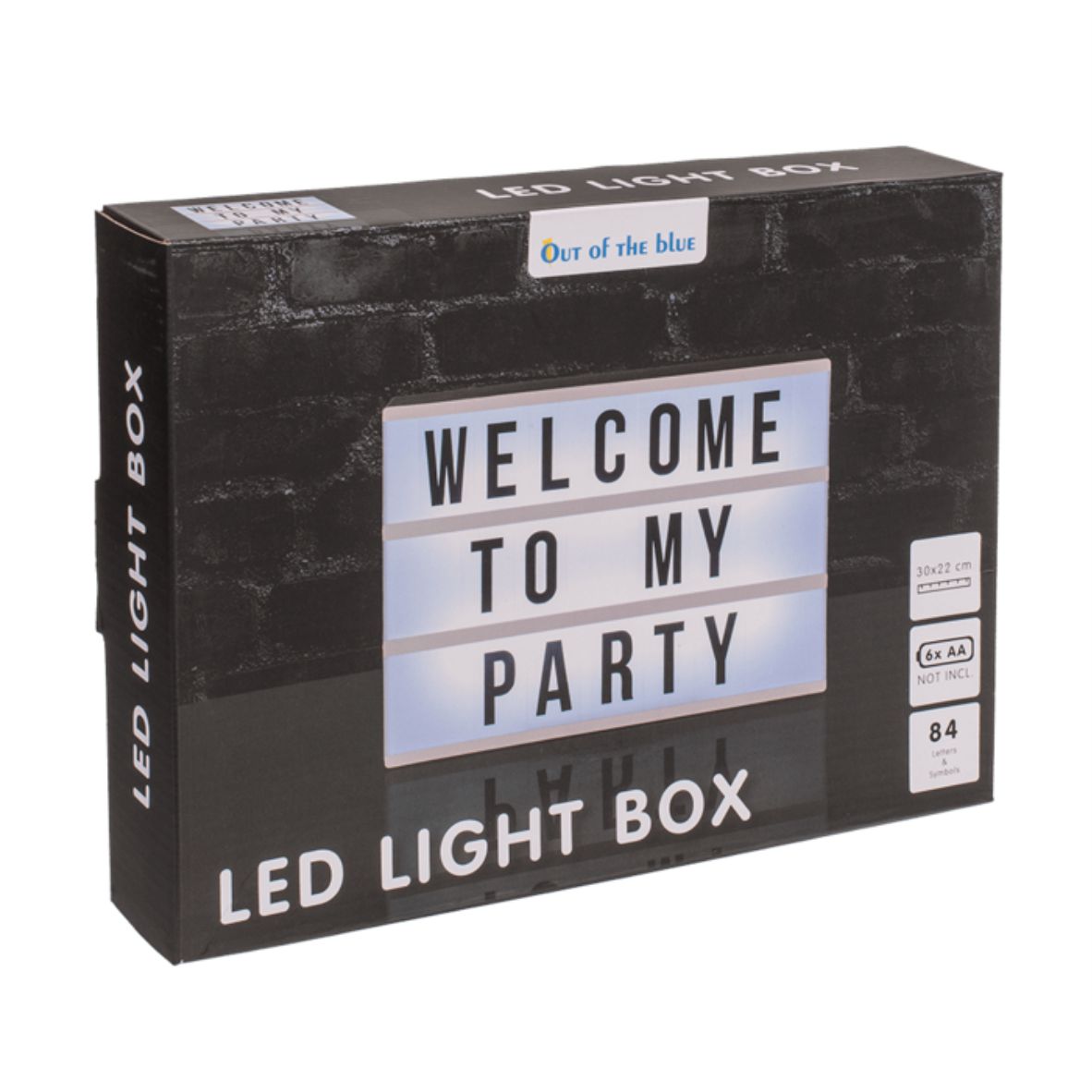 Out Of The Blue - Leuchtkasten LED mit 84 Buchstaben
