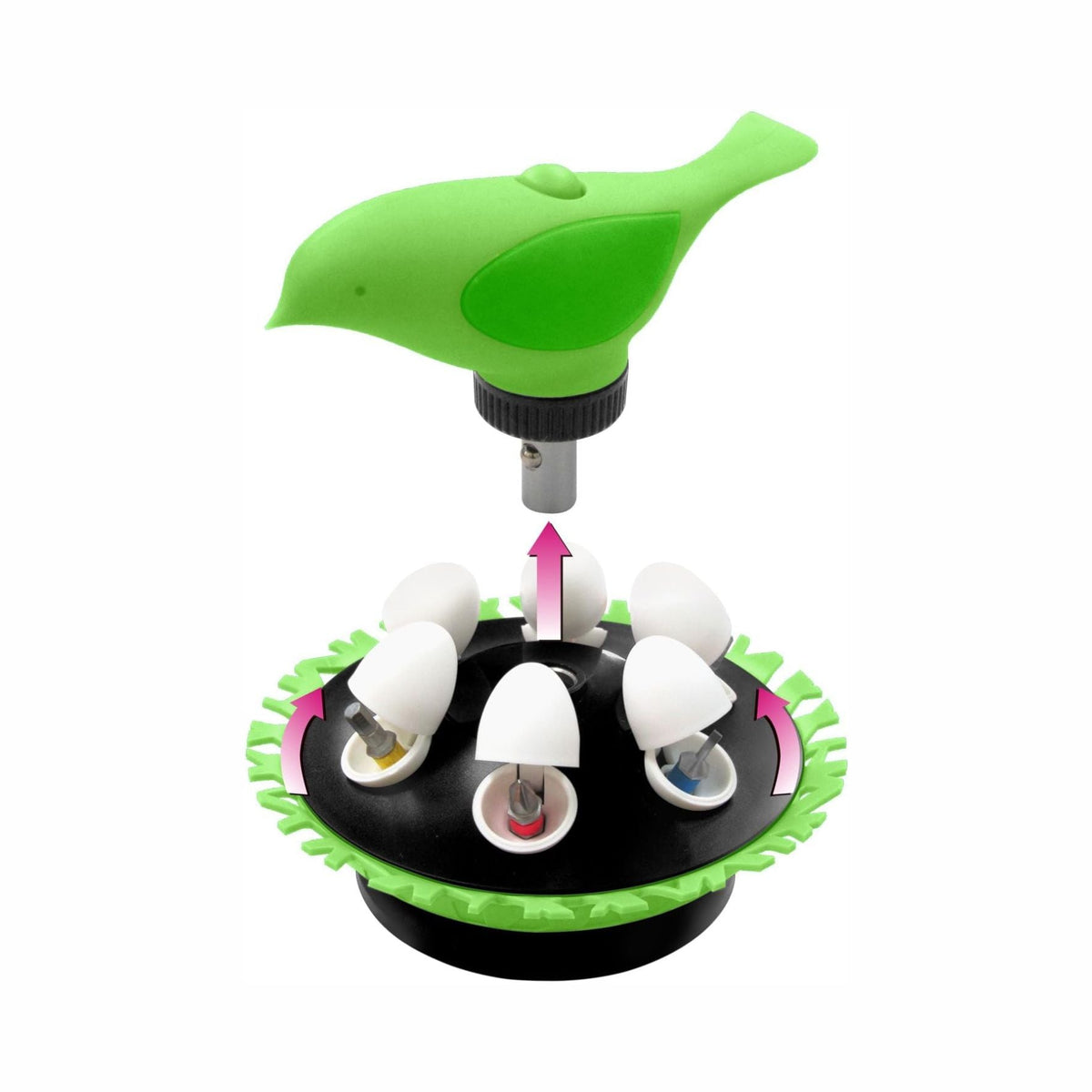 IThinking Schraubendreher "Vögelchen Nest" mit 6 Bits in Grün