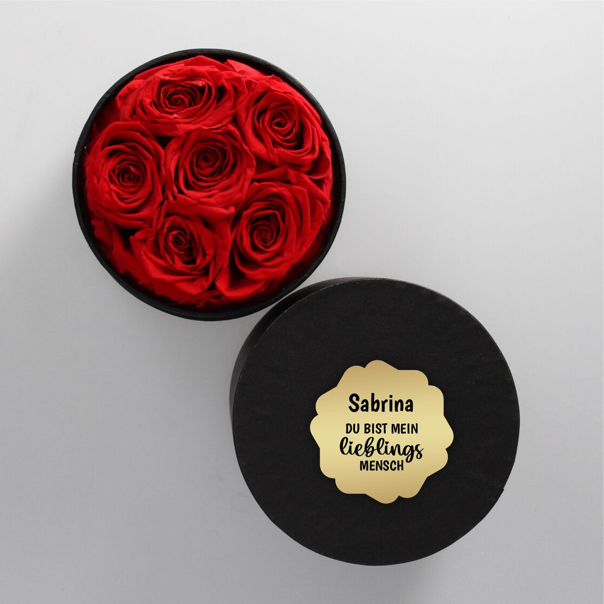Personalisierte Rosenbox - 6er Set Ewige Rosen - FOTOFOL