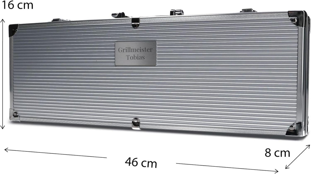Grillkoffer Personalisiert mit Gravur I Grillzubehör 6-teilig - FOTOFOL