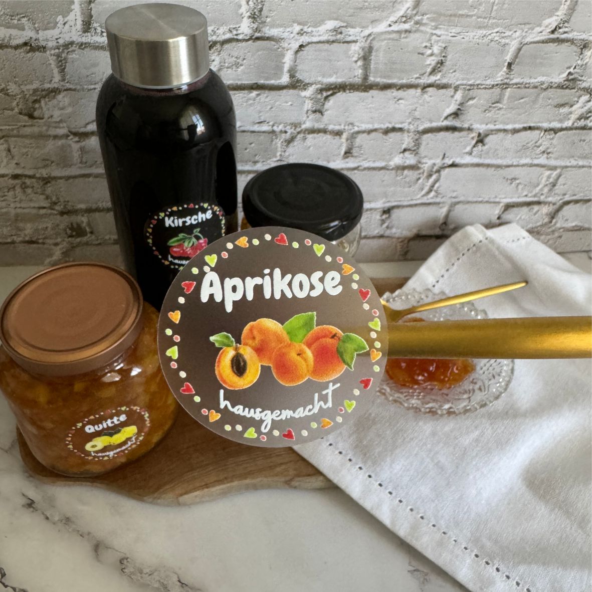 transparente Aufkleber Marmelade - selbstklebende Etiketten für Marmeladengläser - FOTOFOL