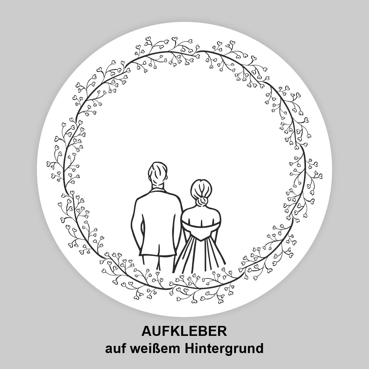 Hochzeit Aufkleber - 24 Stück Personalisierte Aufkleber mit Wunschnamen und Datum - Braut und Bräutigam - FOTOFOL