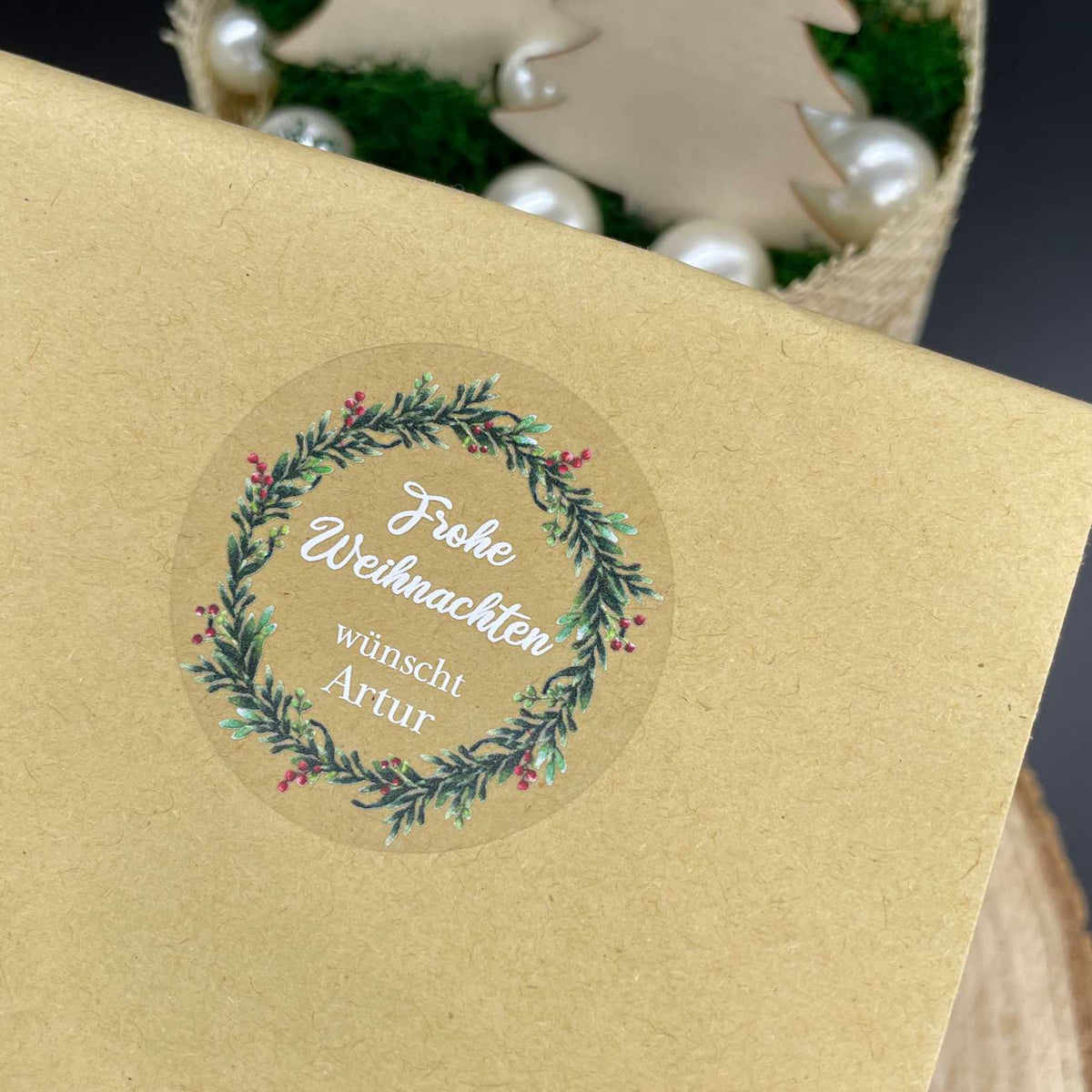 Weihnachten Aufkleber für Geschenke - 24 Stück Personalisierte transparente Aufkleber - FOTOFOL