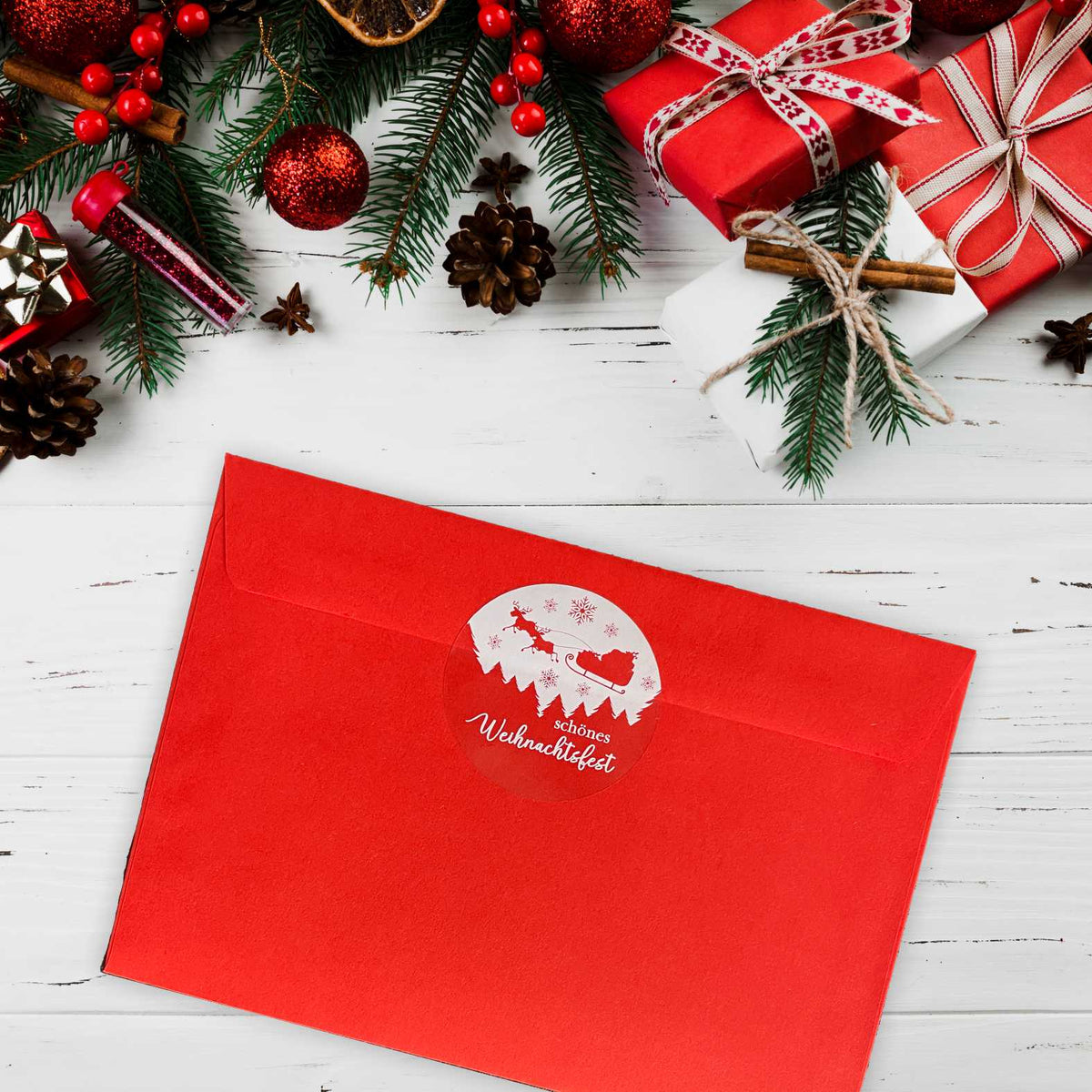 Weihnachten Aufkleber für Geschenke - 24 Stück Personalisierte transparente Aufkleber - FOTOFOL