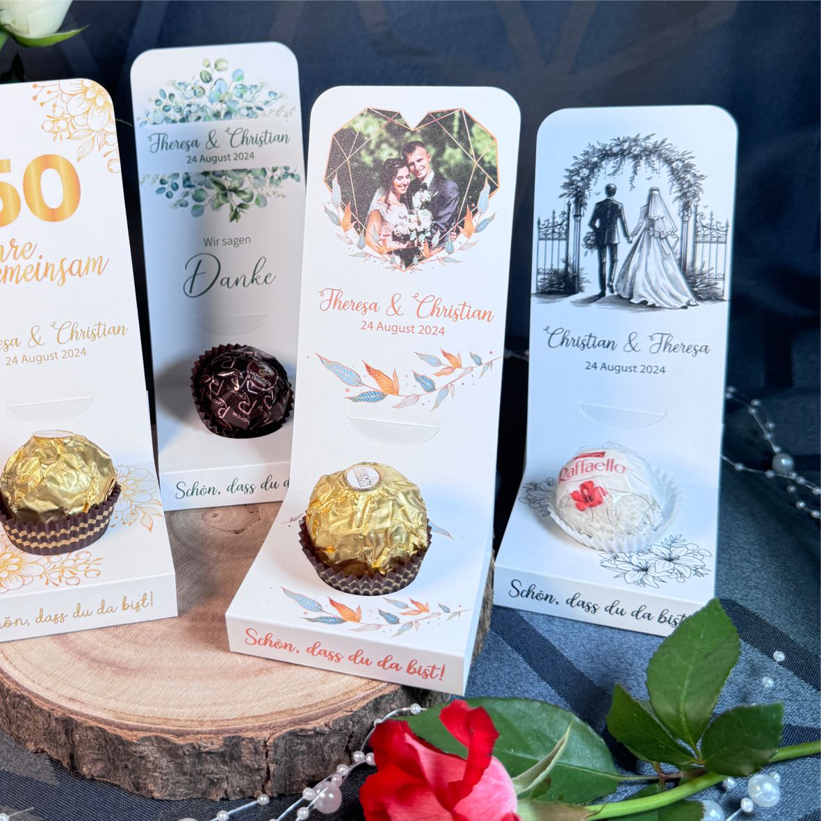 Aufsteller für Gastgeschenke personalisiert - Eucalyptus - FOTOFOL