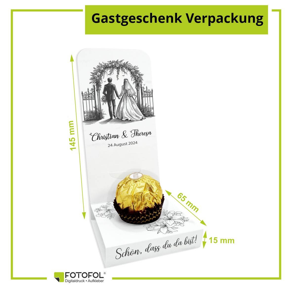 Aufsteller für Gastgeschenke personalisiert - Love - FOTOFOL