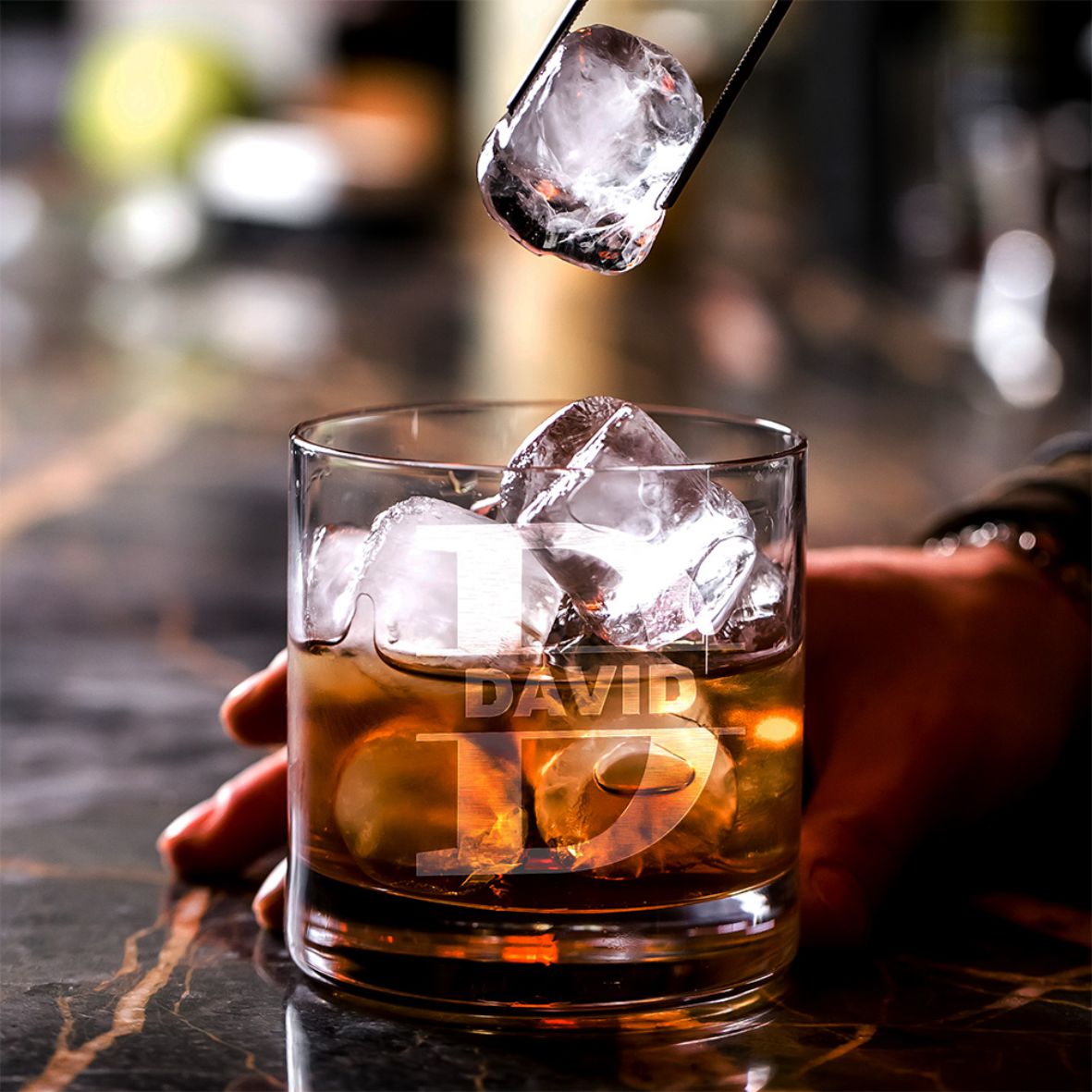 Fotofol - Whiskey Glas mit Gravur I Monogramm Design - personalisierte Geschenke