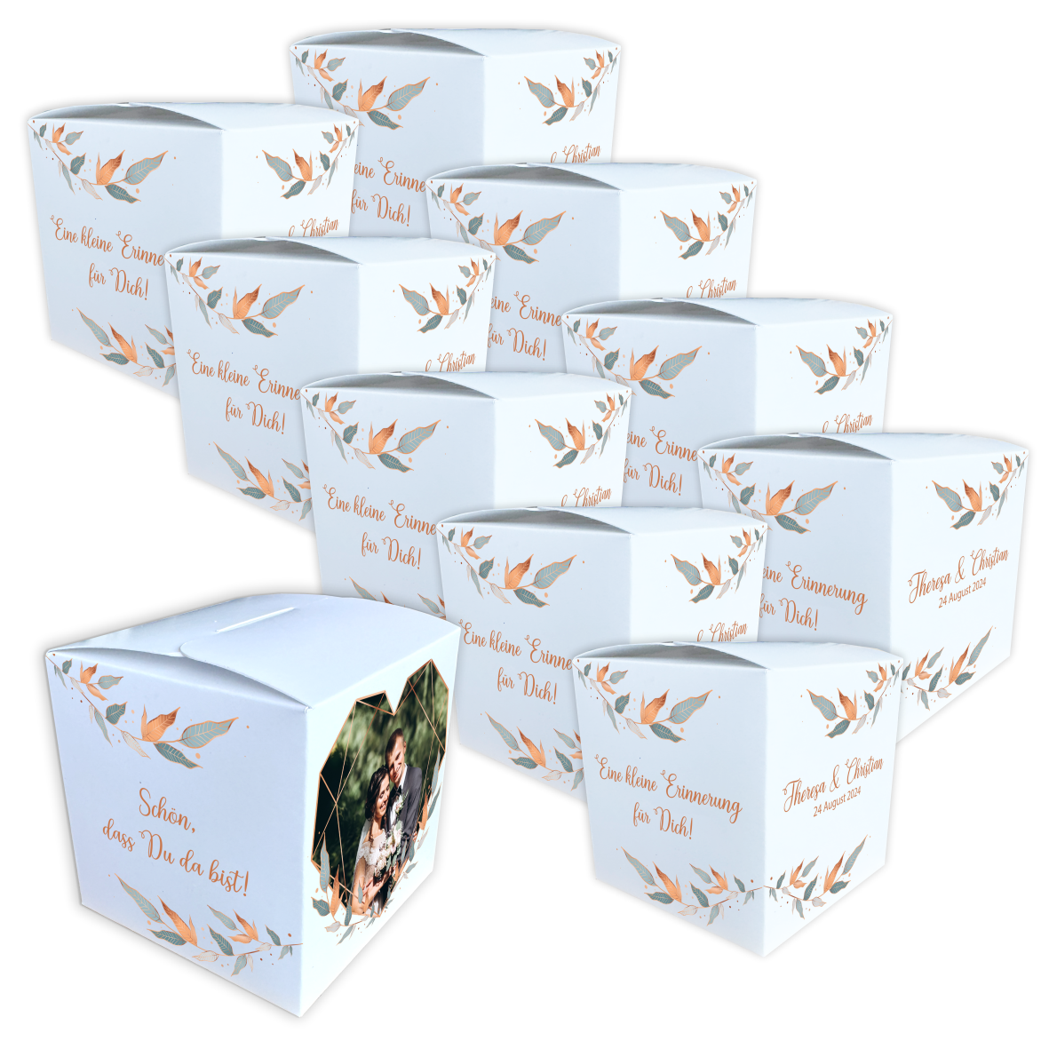 Geschenkbox personalisiert - Blätter - FOTOFOL