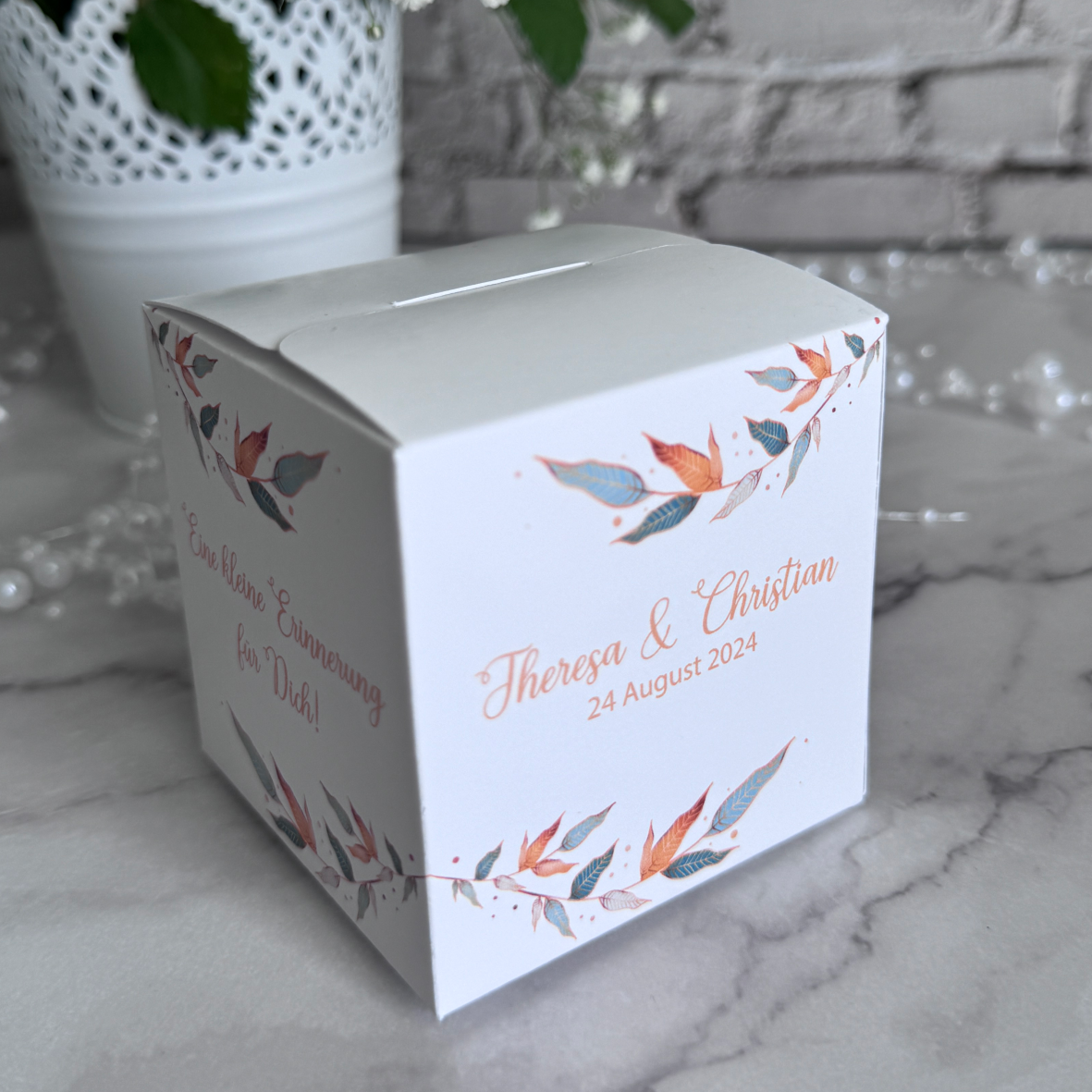 Geschenkbox personalisiert - Blätter - FOTOFOL