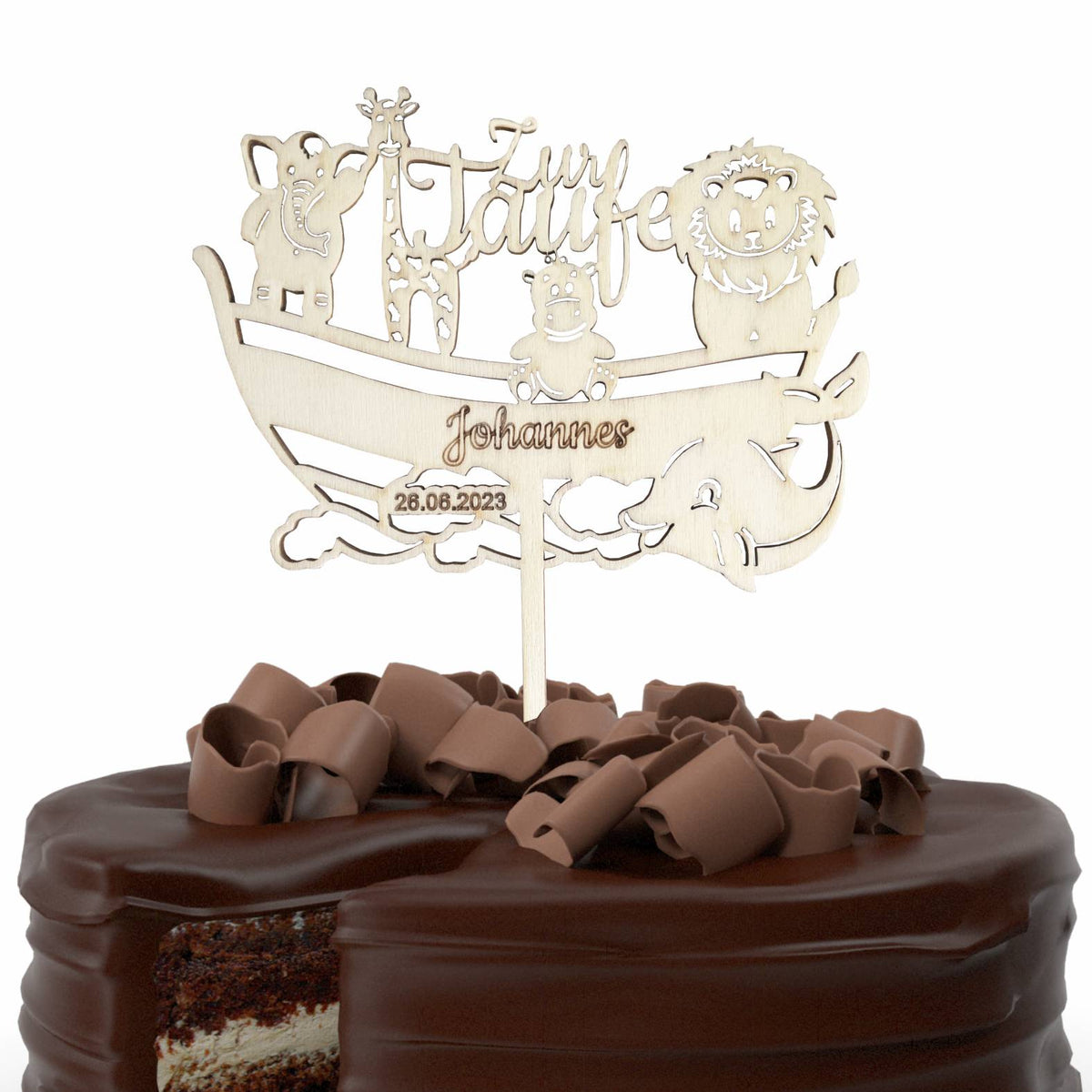 CAKE TOPPER Taufe "Arche Noah" mit Wunschname und Datum personalisiert - Tortendeko & Kuchendeko - FOTOFOL