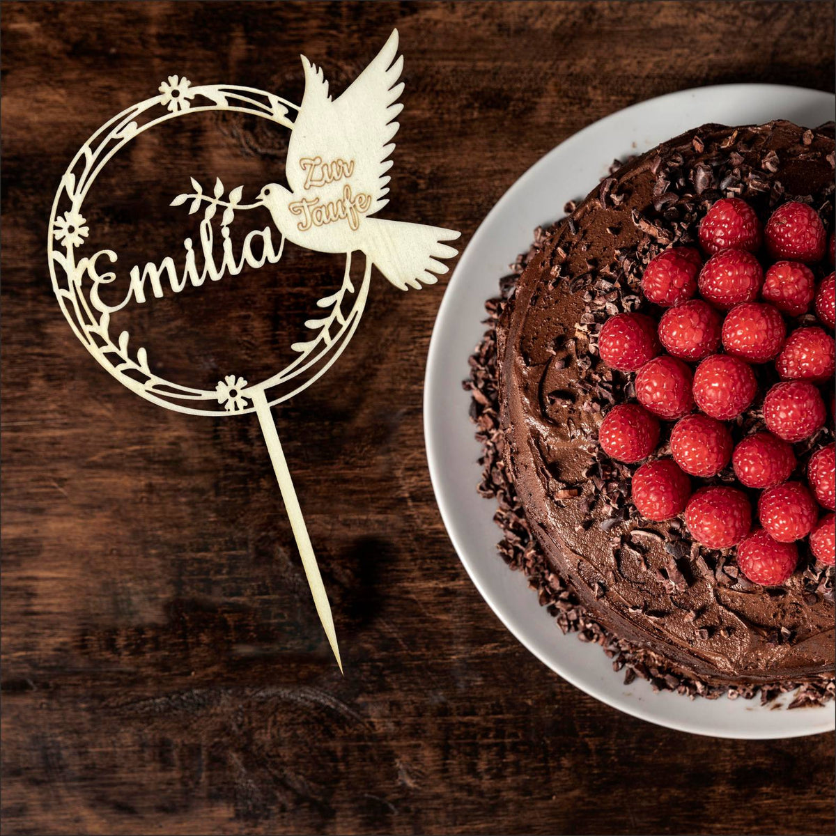 CAKE TOPPER Taufe Wunschname personalisiert - Tortendeko & Kuchendeko - FOTOFOL