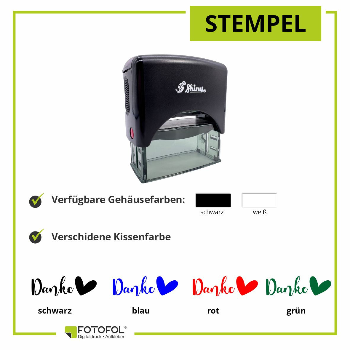 Selbstfärbender Stempel - Danke - FOTOFOL