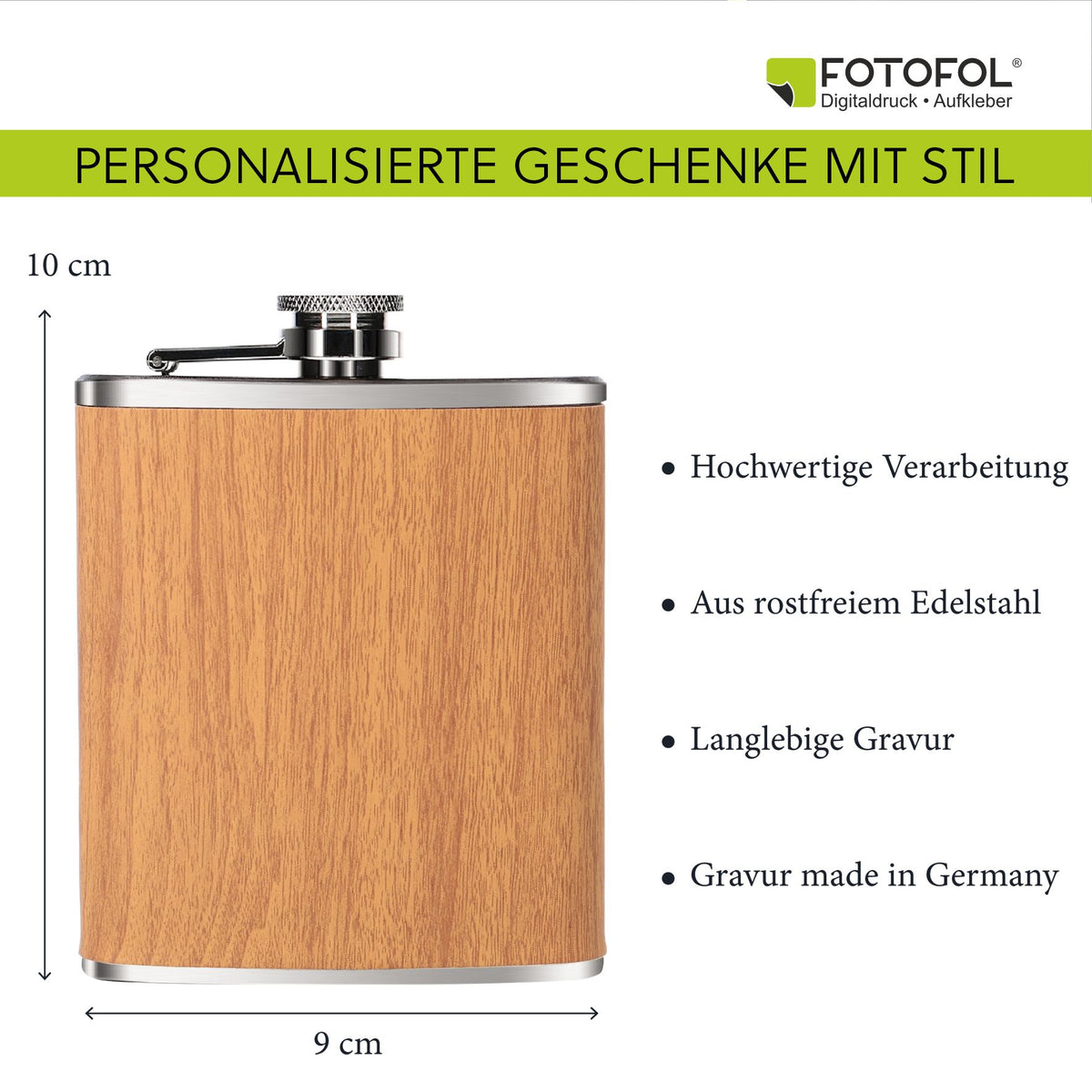 FOTOFOL - personalisierter Flachmann mit Gravur