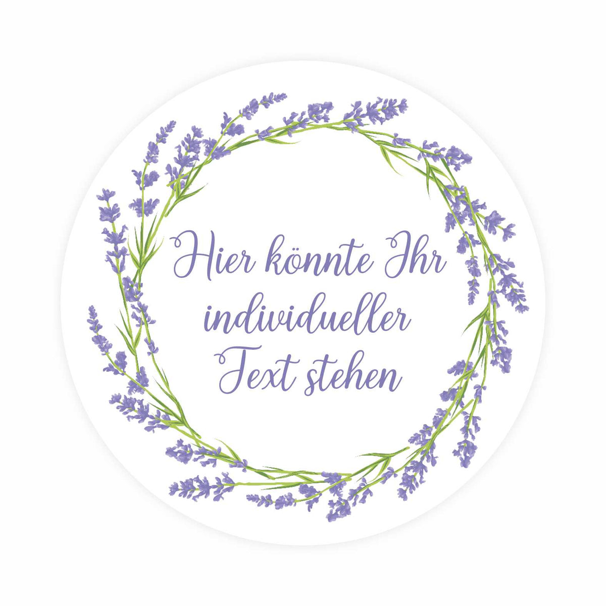 Personalisierte Aufkleber "Lila Lavendel Blumen"- 24 Stück - 4,5cm - FOTOFOL