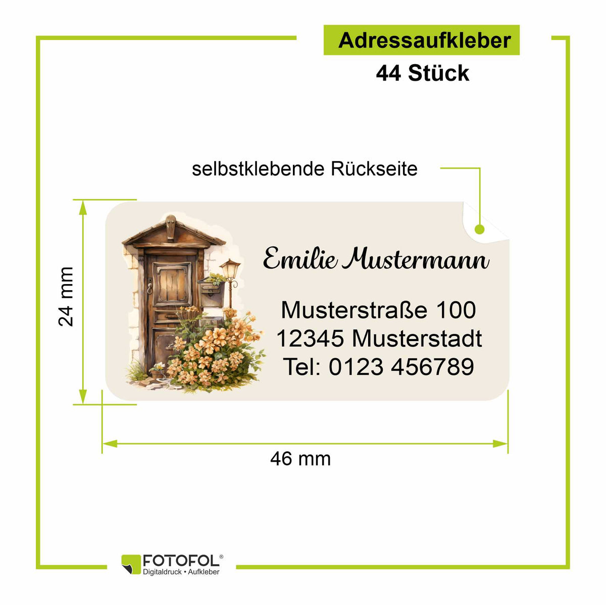 FOTOFOL Individuelle Adressaufkleber mit vielen Motiven & Farben | Kleine Adressaufkleber & Adressetiketten selbst gestalten | Adressetiketten/Adressaufkleber in höchster Qualität | Ideal für das Versenden Ihrer Briefe oder Pakete