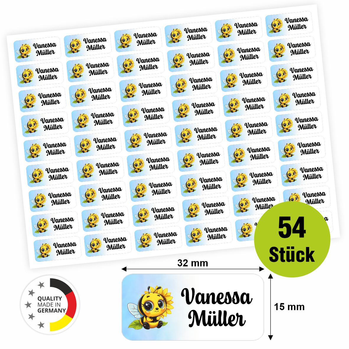 Namensaufkleber - personalisierte Aufkleber mit Wunschname für Stifte und alle Schulsachen - FOTOFOL