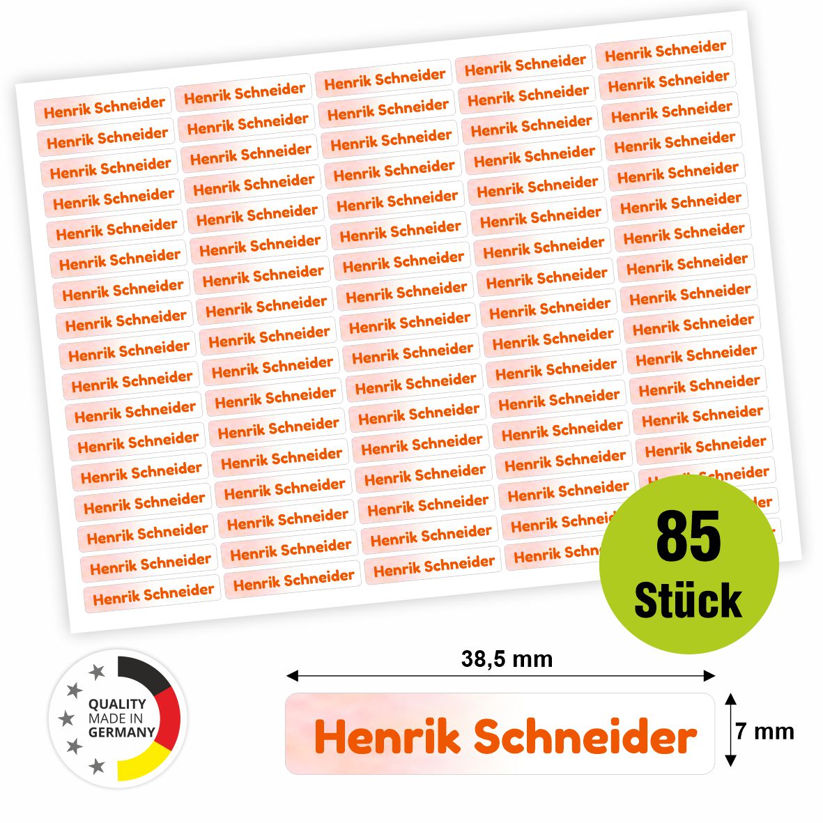 Namensaufkleber - personalisierte Aufkleber mit Wunschname für Stifte und alle Schulsachen - FOTOFOL