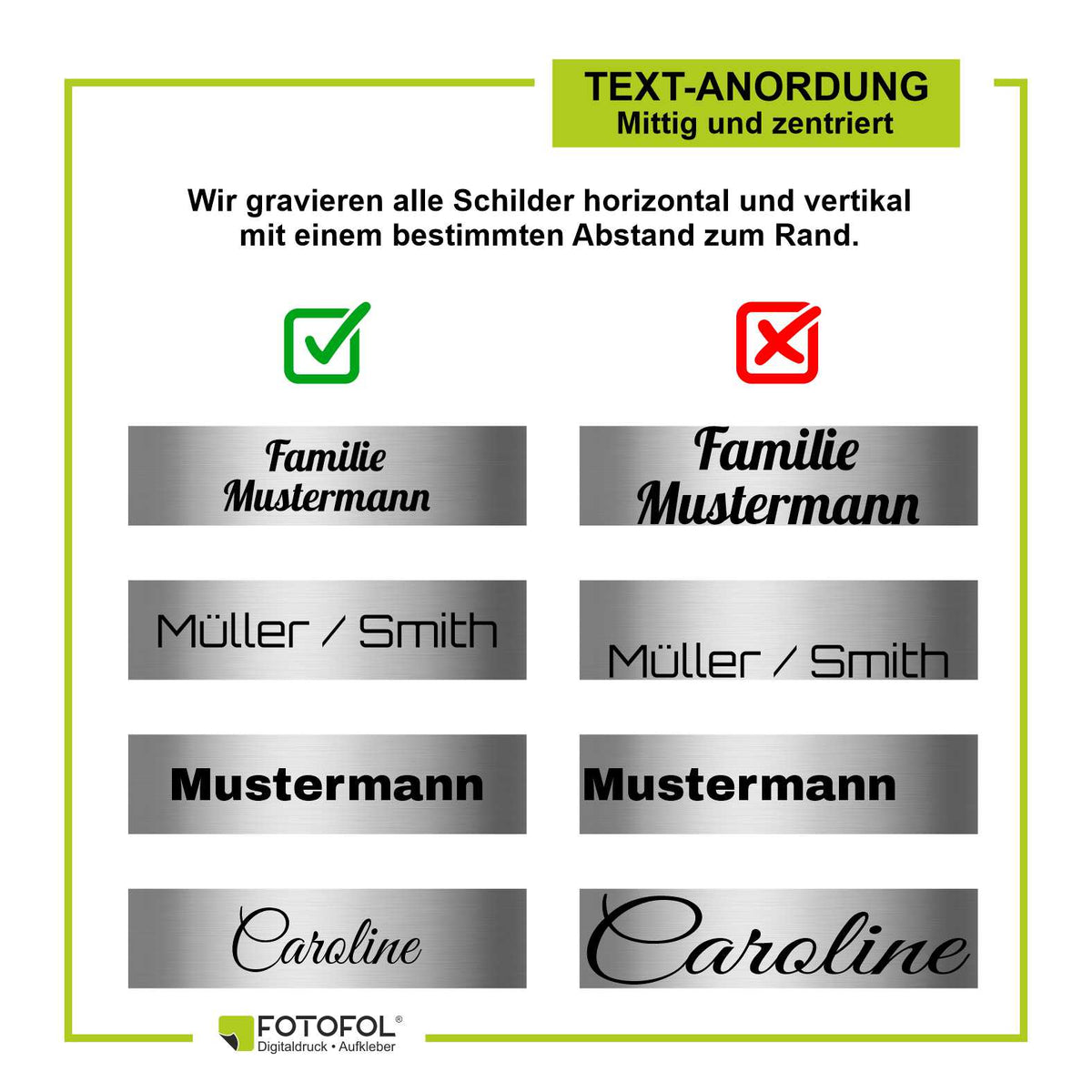 Klingelschild Briefkastenschild 10 Stück- Schild für Türklingel, Haustür, Briefkasten - FOTOFOL