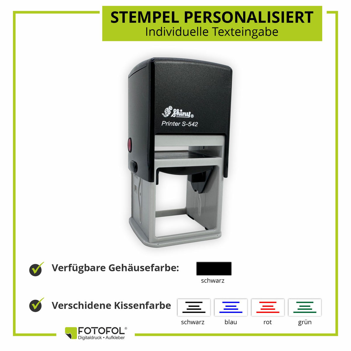 Personalisierter Stempel 42x42mm - FOTOFOL