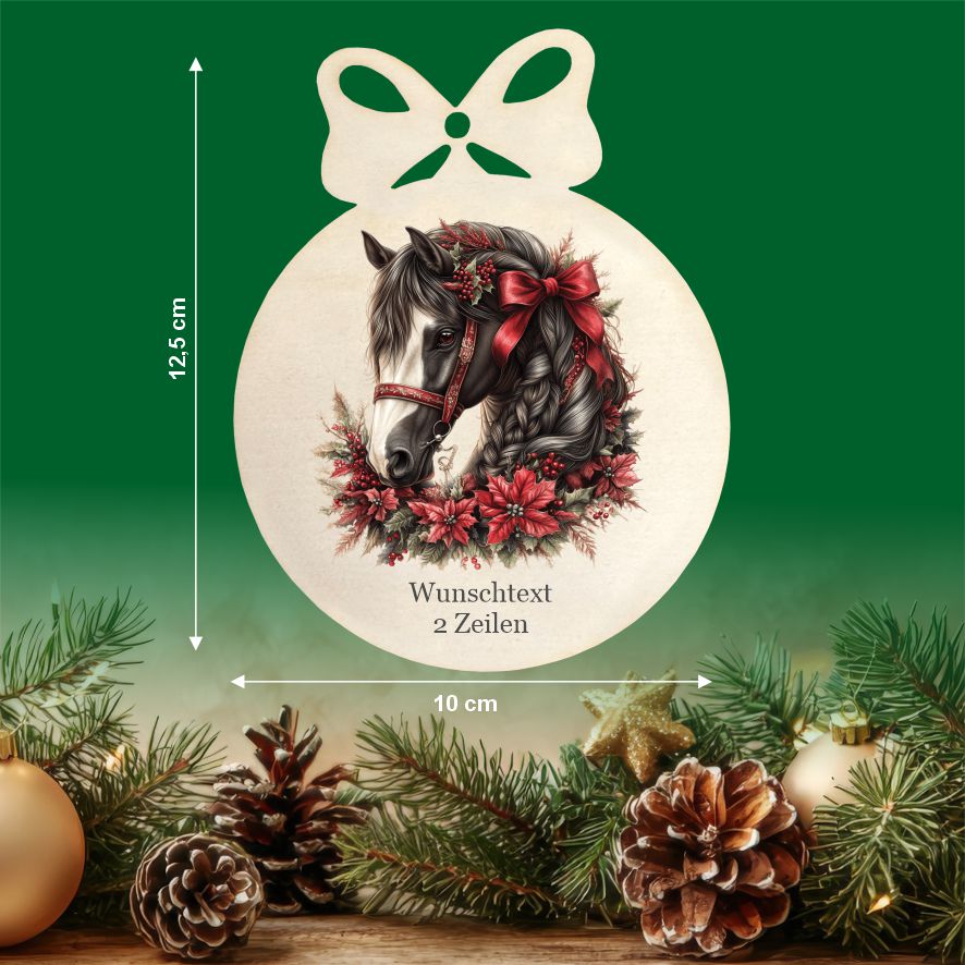 Personalisierte bunte Holz-Weihnachtskugeln -Pferd - FOTOFOL