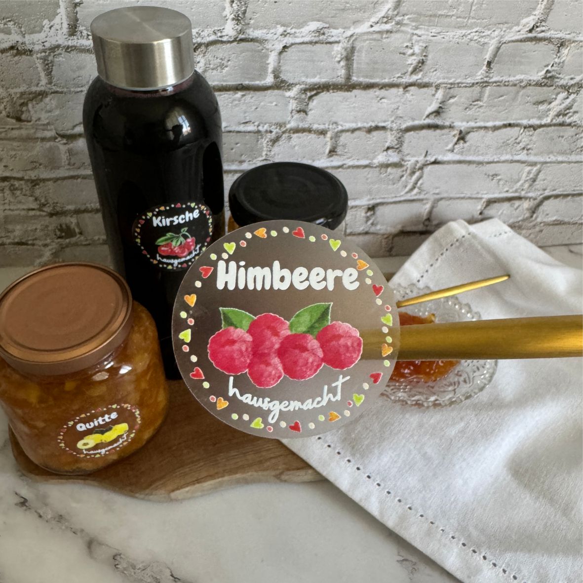 transparente Aufkleber Marmelade - selbstklebende Etiketten für Marmeladengläser - FOTOFOL
