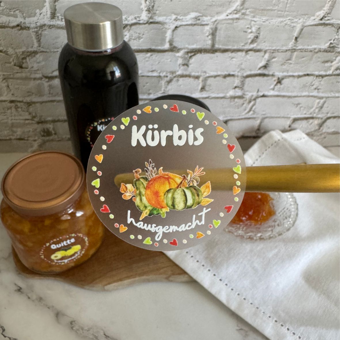 transparente Aufkleber Marmelade - selbstklebende Etiketten für Marmeladengläser - FOTOFOL