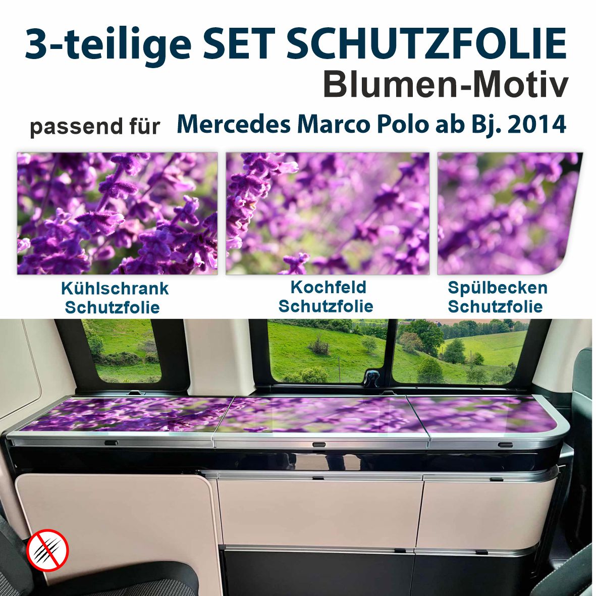 Schutzfolien-Set passend für Mercedes Marco Polo ab Bj. 2014 - FOTOFOL
