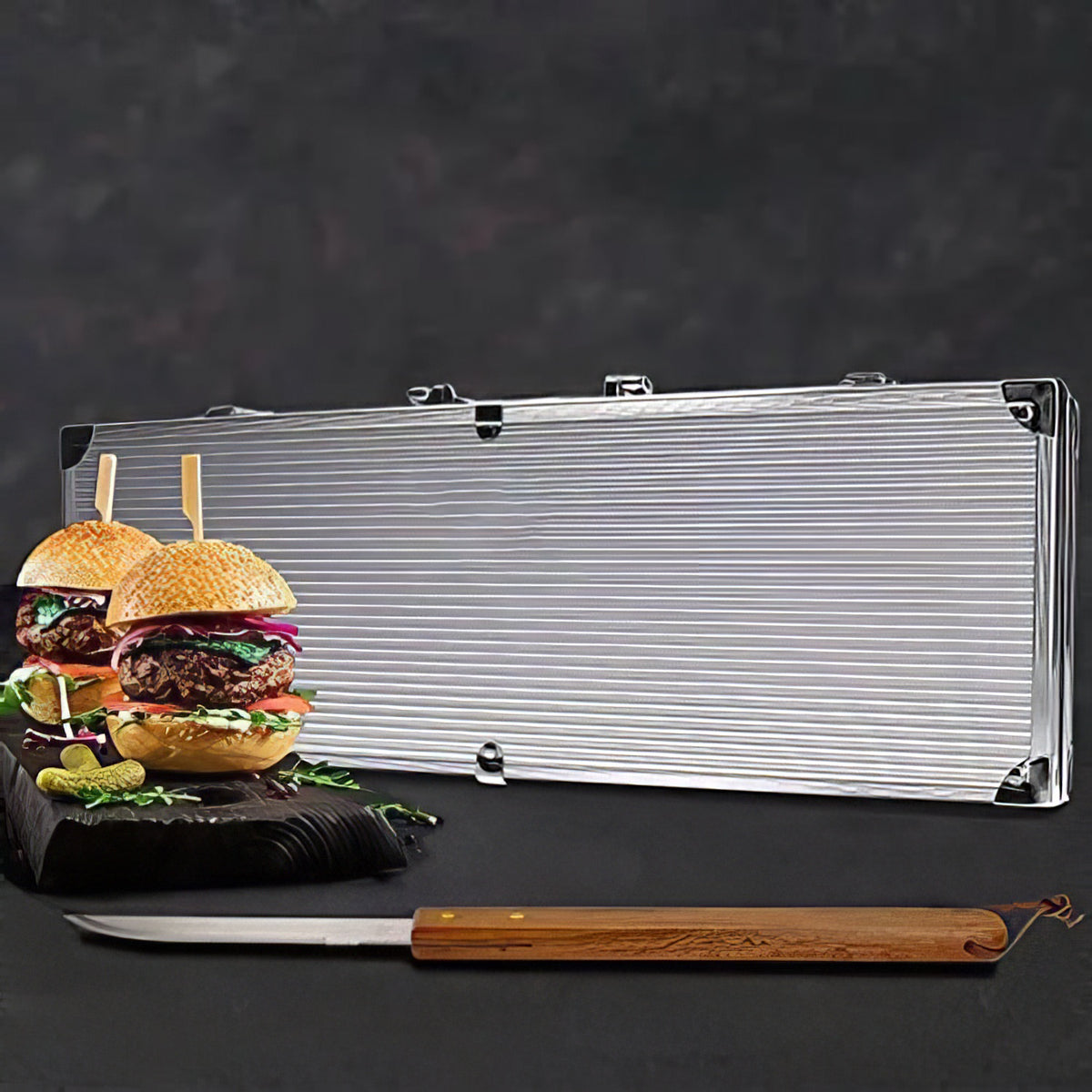 Grillkoffer Personalisiert mit Gravur I Grillzubehör 6-teilig - FOTOFOL