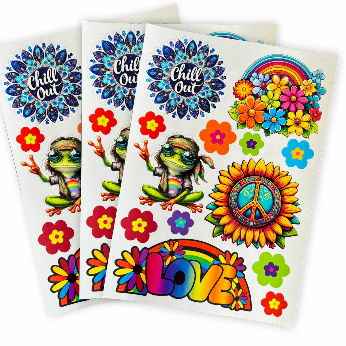 Peace Love Hippie Aufkleber Set - FOTOFOL