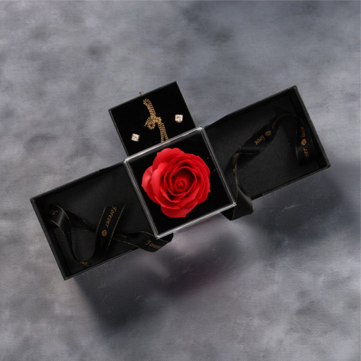 Personalisierte Rosenbox - Rose im Schmuckschatulle - FOTOFOL