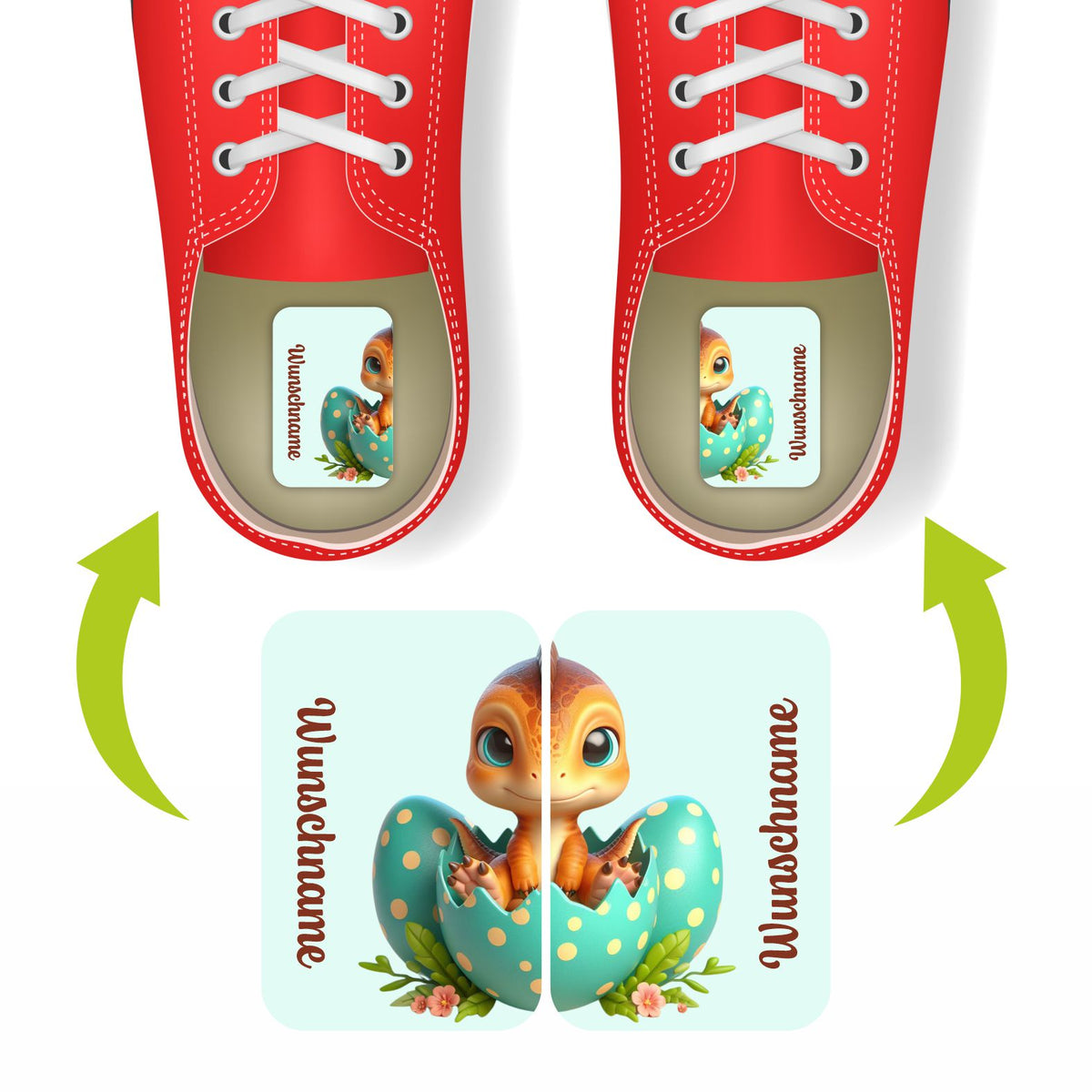 Namensaufkleber Set für Schuhe - individuell personalisierte Etiketten mit Wunschname - FOTOFOL