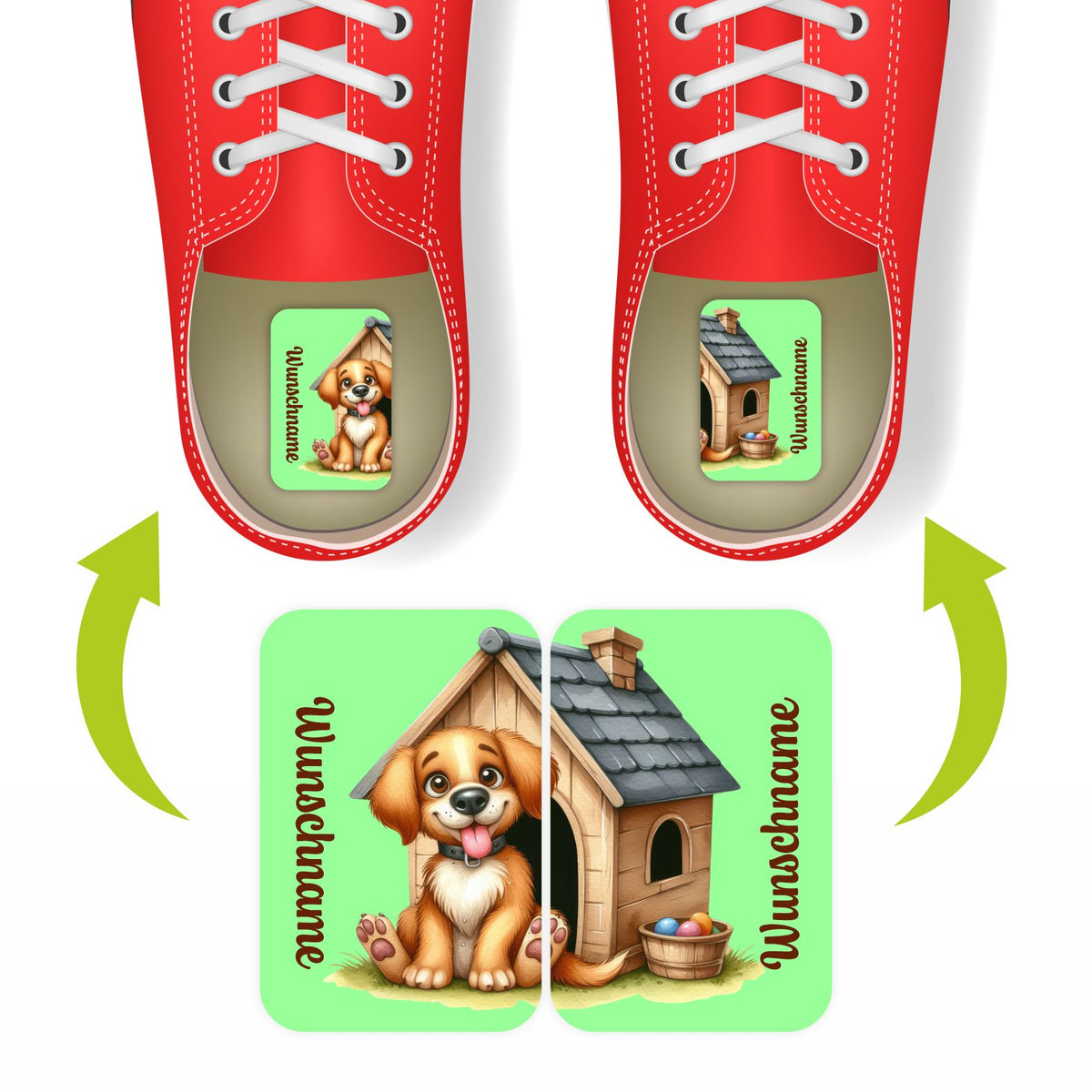 Namensaufkleber Set für Schuhe - individuell personalisierte Etiketten mit Wunschname - FOTOFOL