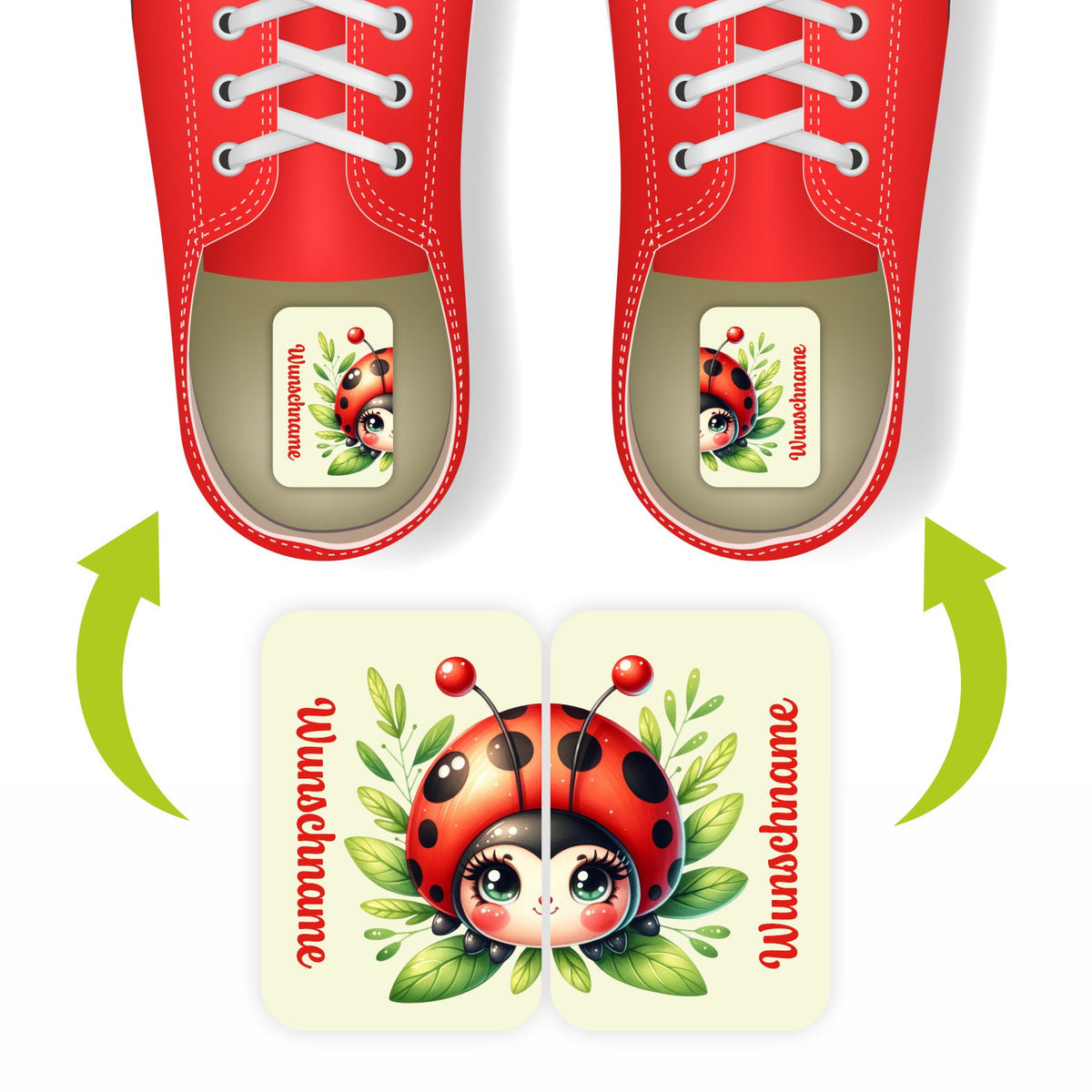 Namensaufkleber Set für Schuhe - individuell personalisierte Etiketten mit Wunschname - FOTOFOL