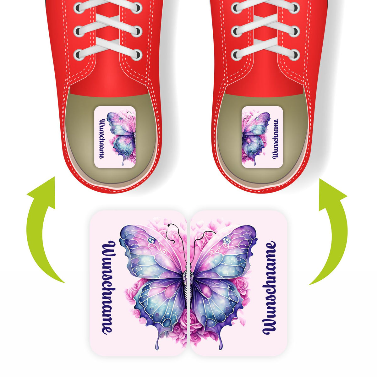 Namensaufkleber Set für Schuhe - individuell personalisierte Etiketten mit Wunschname - FOTOFOL