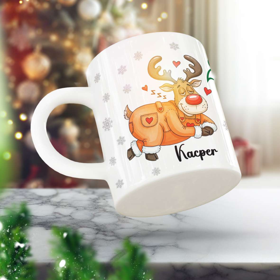 FOTOFOL - Tasse zu Weihnachten - Personalisiert mit Namen oder Wunschtext - Weihnachtstasse - Glühwein-Tasse - Geschenk-Idee für Familie und Freunde - 330ml