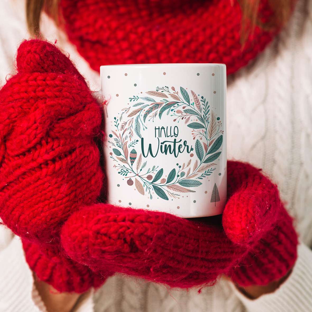 FOTOFOL - Tasse zu Weihnachten - Personalisiert mit Namen oder Wunschtext - Weihnachtstasse - Glühwein-Tasse - Geschenk-Idee für Familie und Freunde - 330ml