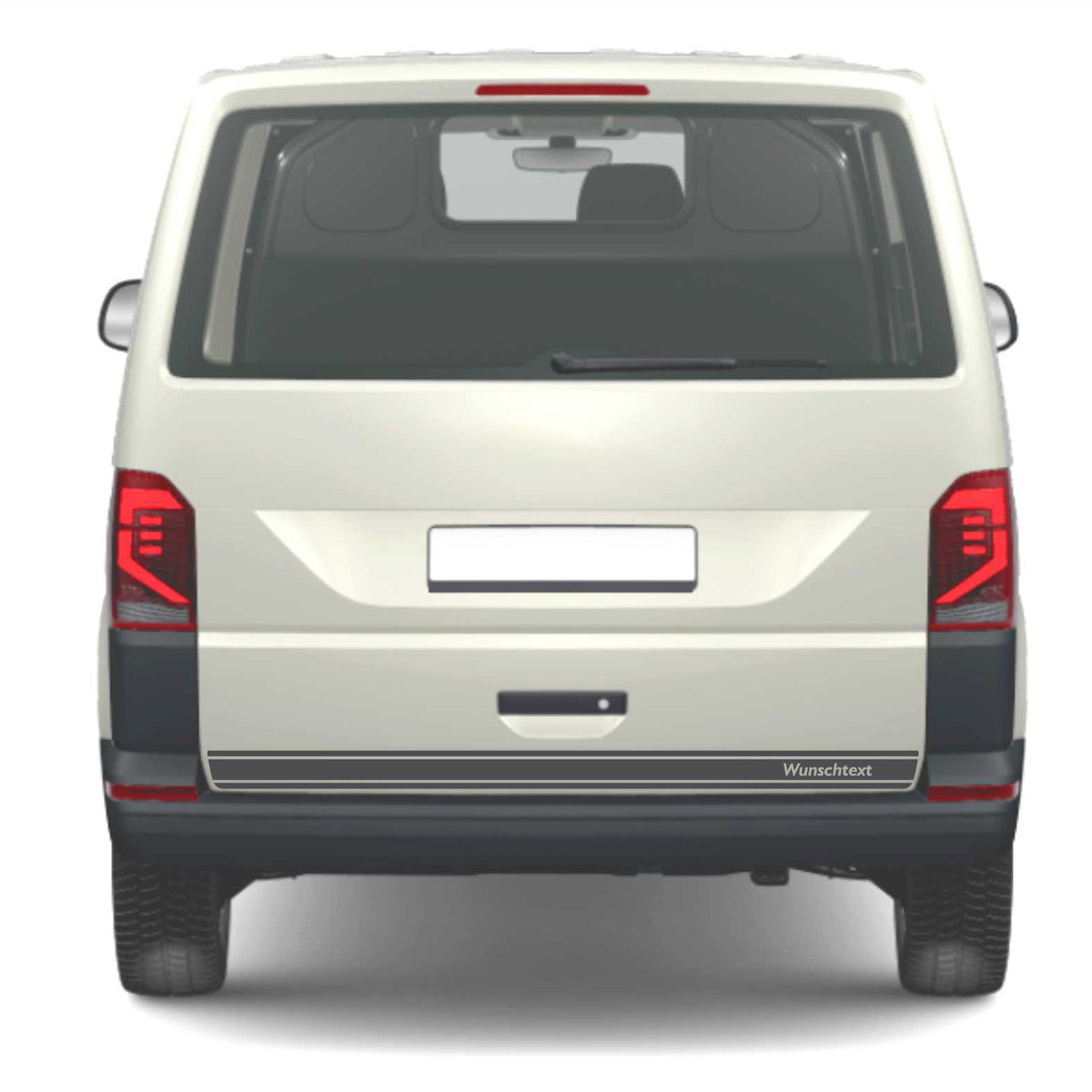 Heckklappen Heckstreifen Aufkleber Wunschtext passend für VW T6.1 T6 T5 Multivan Bulli - Streifen 3 - FOTOFOL