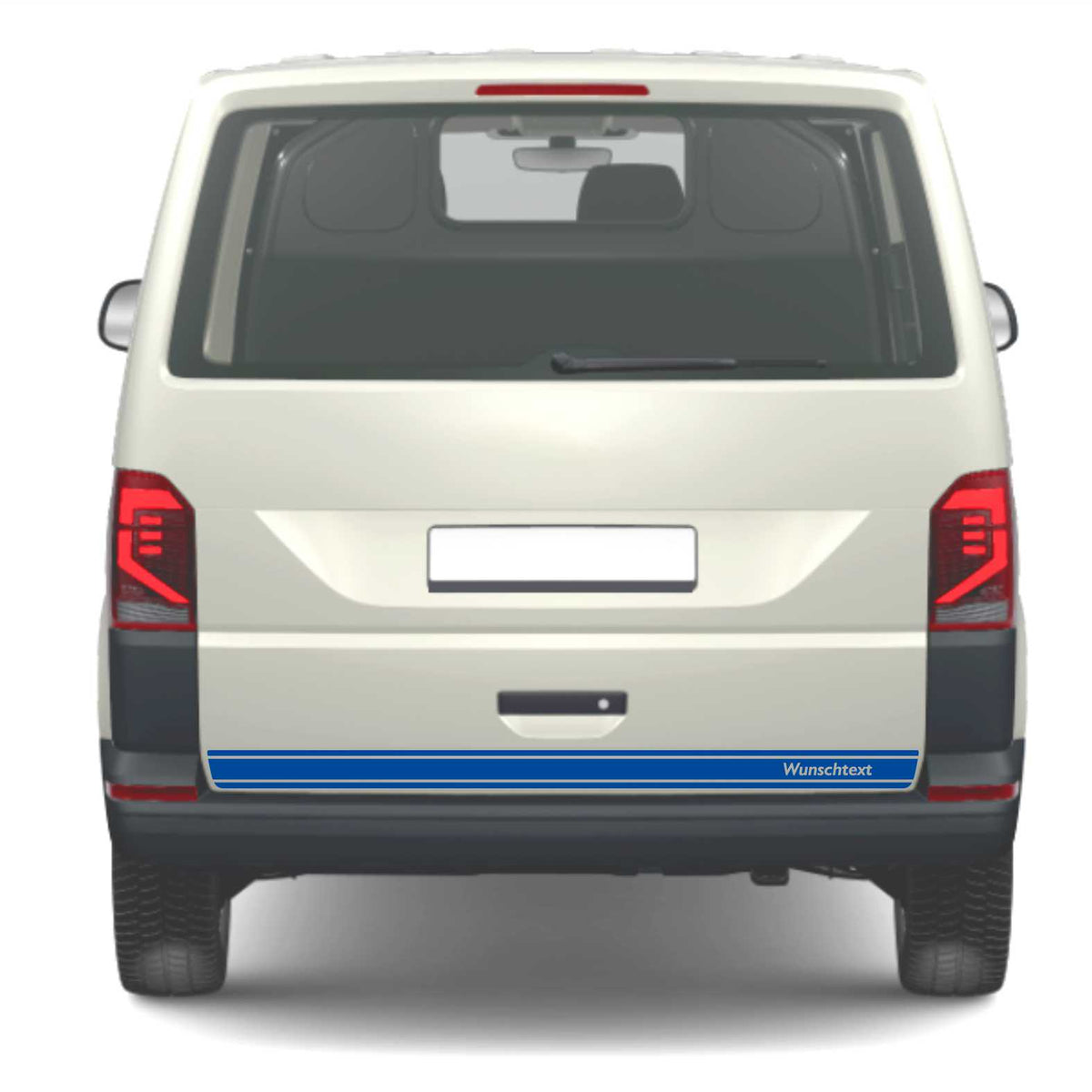 Heckklappen Heckstreifen Aufkleber Wunschtext passend für VW T6.1 T6 T5 Multivan Bulli - Streifen 3 - FOTOFOL