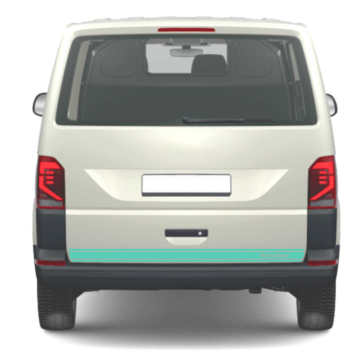 Heckklappen Heckstreifen Aufkleber Wunschtext passend für VW T6.1 T6 T5 Multivan Bulli - Streifen 3 - FOTOFOL