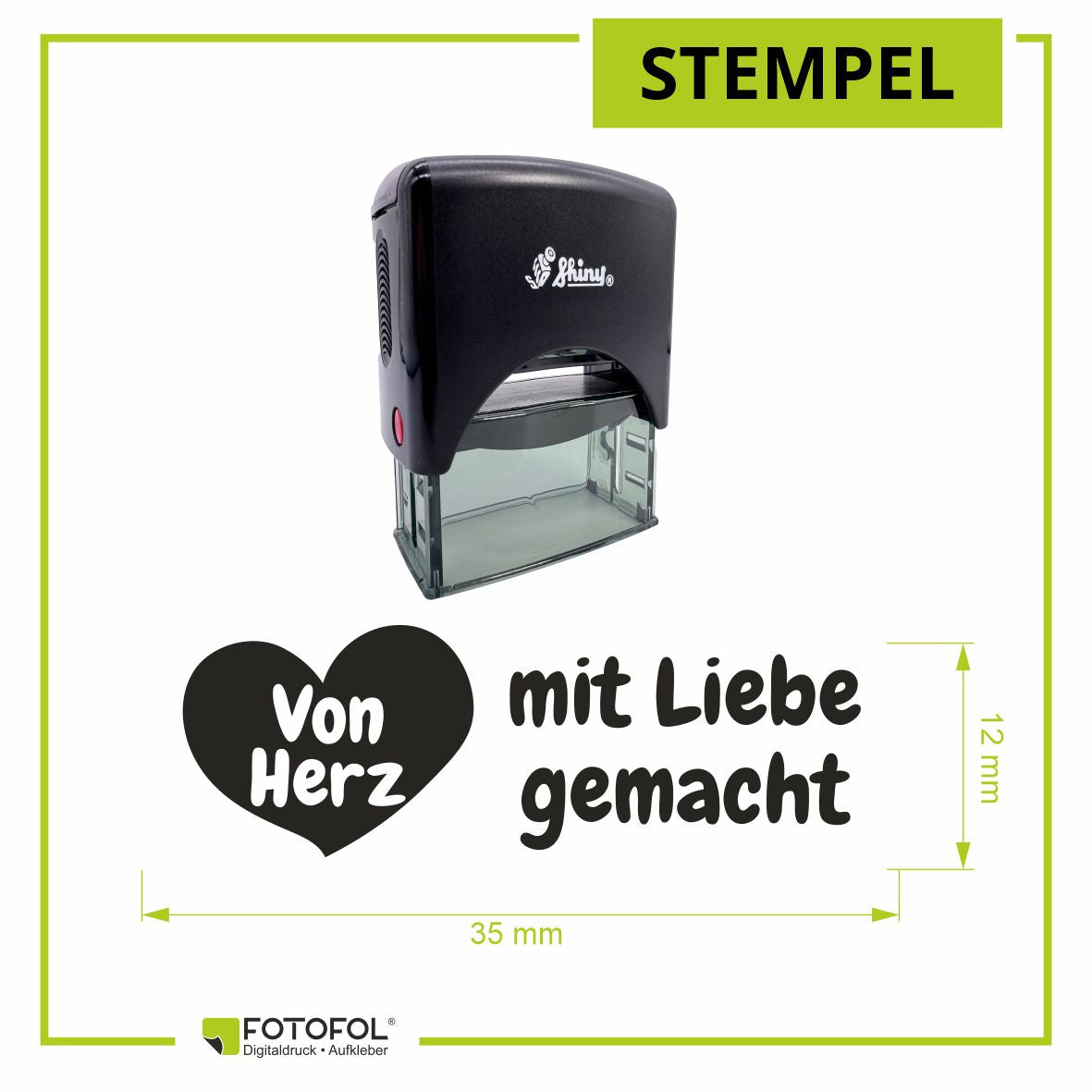 Selbstfärbender Stempel -mit Liebe gemacht - FOTOFOL