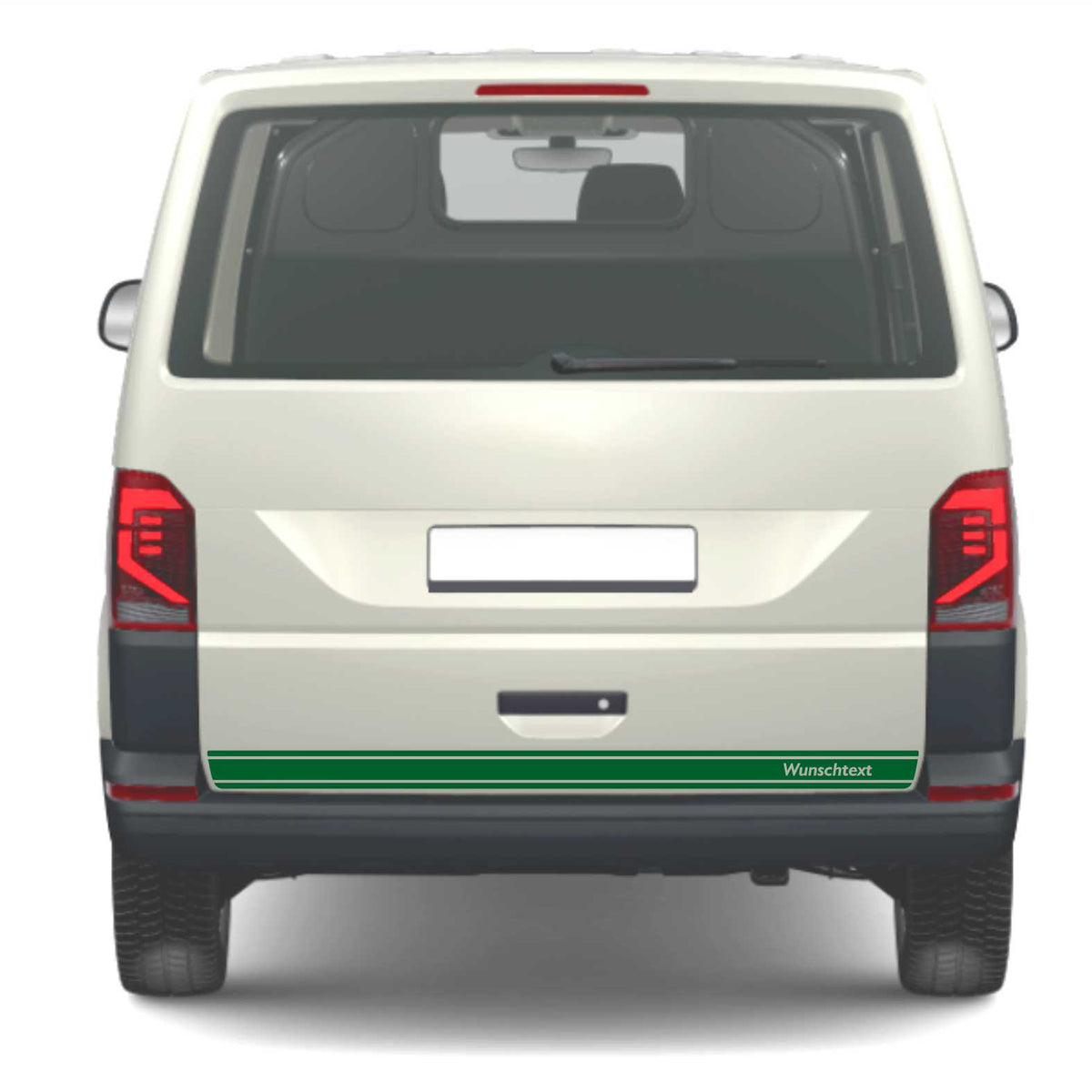 Heckklappen Heckstreifen Aufkleber Wunschtext passend für VW T6.1 T6 T5 Multivan Bulli - Streifen 3 - FOTOFOL