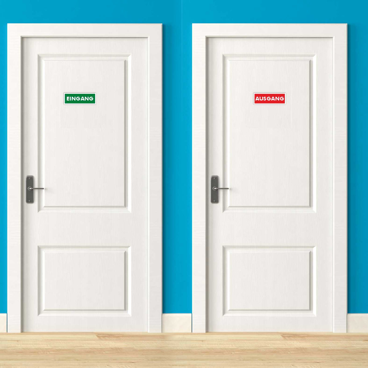 1x Aufkleber "EINGANG" und 1x Aufkleber "AUSGANG" 21x7,5 cm - FOTOFOL