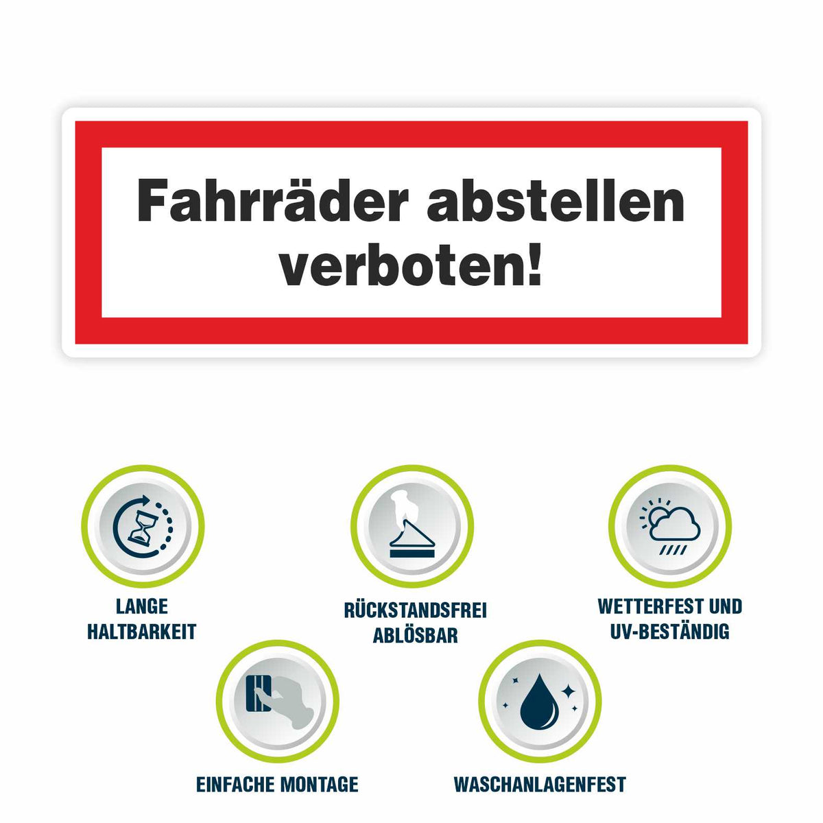 2x Aufkleber "Fahrräder abstellen verboten" 21x7,5cm - FOTOFOL