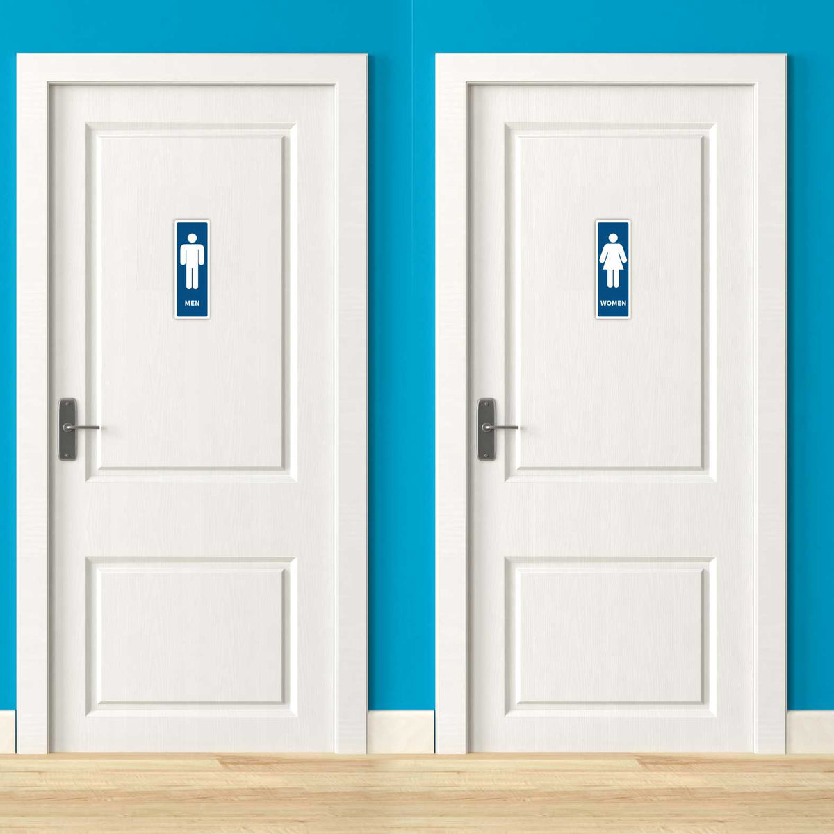 2x Aufkleber WC WOMAN & MAN 21x7,5cm - FOTOFOL