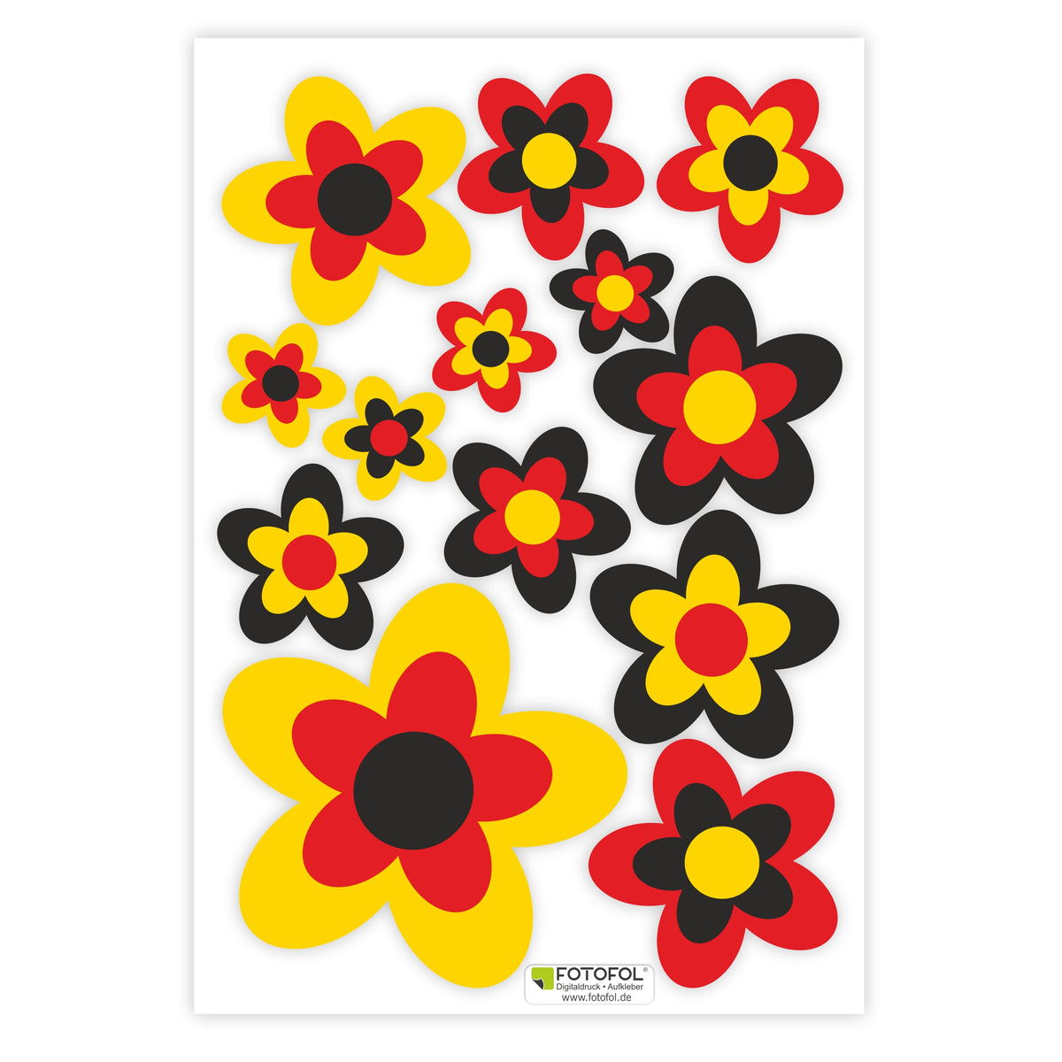 13 Aufkleber Auto Hippie Blumen - Sticker Flower Power Sommer - für Auto, Roller - perfekt für VW Bulli California - FOTOFOL