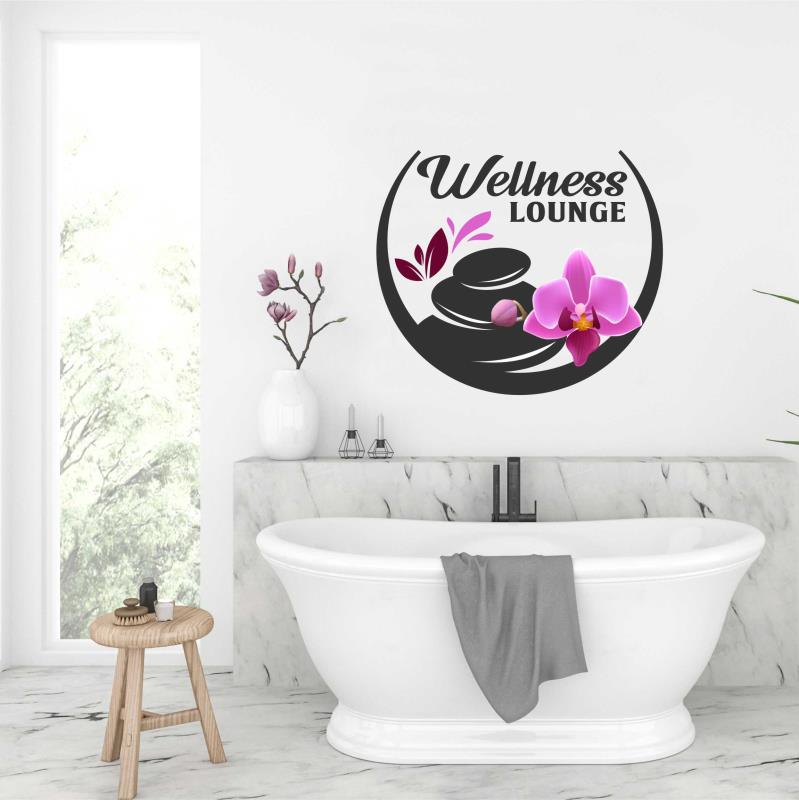 Wandtattoo Badezimmer Deco Wellness Lounge Orchidee - FOTOFOL
