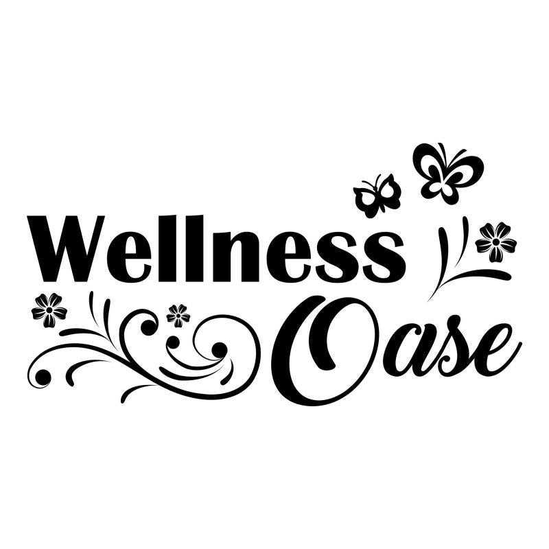 Wandtattoo Badezimmer Wellness Oase Blumen Schmetterlinge - FOTOFOL