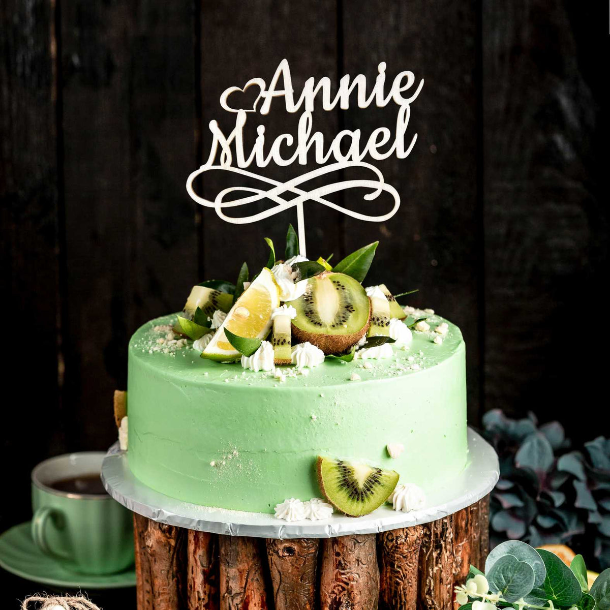 CAKE TOPPER mit personalisierten Wunschname aus Holz - Tortendeko & Kuchendeko - FOTOFOL